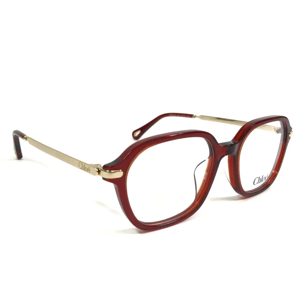 Chloe Eyeglasses Frames CH0361OA 004 Burgundy Clear Red Gold Asian Fit 52-18-145